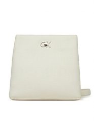 Calvin Klein Torebka Ck Bucket Bag_Tex K60K613179 Biały. Białe listonoszki damskie Calvin Klein, bez wzorów, ze skóry, bez dodatków. Za 349.99 zł.