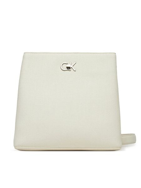 Calvin Klein Torebka Ck Bucket Bag_Tex K60K613179 Biały. Białe listonoszki damskie Calvin Klein, bez wzorów, ze skóry, bez dodatków. Za 319.99 zł.