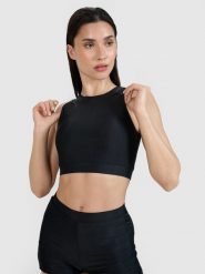 4F Góra od bikini damska - czarna XS. Czarne bikini 4F, bez wzorów, z elastanu. W wyprzedaży za 59.99 zł.
