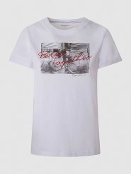 Pepe Jeans Koszulka w kolorze białym rozmiar: XS. Białe bluzki damskie Pepe Jeans, xs, bez wzorów, z bawełny, bez kołnierzyka, bez ramiączek. Za 83.42 zł.