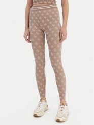 Guess Legginsy V5BB13 K2000 Brązowy Slim Fit. Brązowe legginsy damskie Guess, l, z aplikacjami, z syntetyku. Za 185.50 zł.