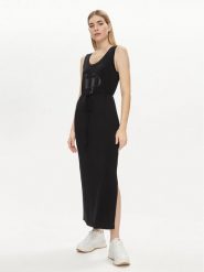 Liu Jo Sukienka codzienna VA4140 JS360 Czarny Regular Fit. Czarne sukienki damskie Liu Jo, bez wzorów, z wiskozy, bez ramiączek. Za 229.99 zł.