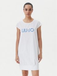 Liu Jo Beachwear Sukienka codzienna VA5194 JS003 Biały Regular Fit. Białe sukienki damskie Liu Jo Beachwear, bez wzorów, z bawełny, bez ramiączek. Za 319.99 zł.