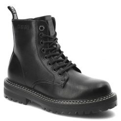 Czarne Glany Big Star Damskie Modne Buty Jesienne. Czarne sukienki damskie Big Star, bez wzorów, ze skóry ekologicznej, retro, bez ramiączek. Za 289.00 zł.