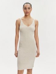ONLY Sukienka letnia Lina 15286410 Beżowy Slim Fit. Brązowe sukienki damskie Only, bez wzorów, z syntetyku, bez ramiączek. Za 99.99 zł.