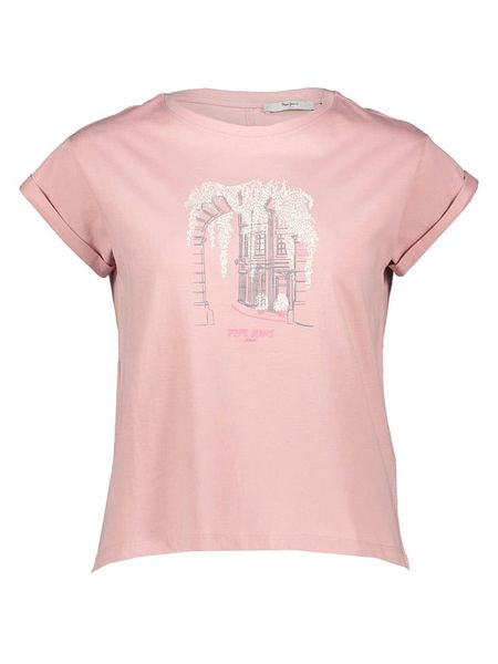 Pepe Jeans Koszulka w kolorze jasnoróżowym rozmiar: L. Różowe bluzki damskie Pepe Jeans, l, bez wzorów, z bawełny, bez kołnierzyka, bez ramiączek. Za 76.45 zł.