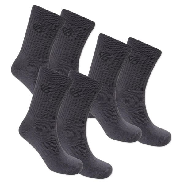 Skarpetki sportowe unisex Dare2B Essentials Sport 3-pak. Szare skarpetki damskie Dare 2b, bez wzorów, z materiału. Za 42.00 zł.