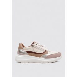 Sneakersy damskie Geox Plummery. Brązowe obuwie sportowe damskie Geox, bez zapięcia. Za 425.00 zł.