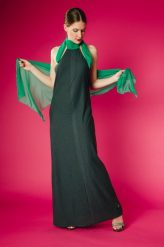 Długa Sukienka Mgiełka Grafit. Czerwone sukienki damskie Hultaj Polski, bez wzorów, z bawełny, bez ramiączek. Za 229.00 zł.