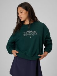 4F Bluza dresowa loose bez kaptura damska - zielona L. Zielone bluzy damskie 4F, l, bez wzorów, z dresówki, bez kaptura. Za 149.99 zł.
