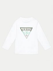 Guess Bluzka N4YI36 K8HM4 Biały Regular Fit. Białe t-shirty i koszulki chłopięce Guess, z aplikacjami, z bawełny, bez kołnierzyka, bez ramiączek. Za 59.99 zł.