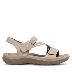 Sandały Rieker. Brązowe sandały damskie Rieker, bez wzorów, bez obcasa, na płaskiej podeszwie, bez zapięcia. Za 309.99 zł.