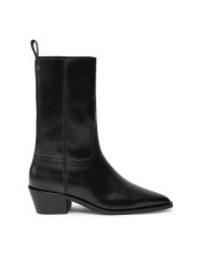 Calvin Klein Jeans Botki Cowboy YW0YW01679 Czarny. Czarne botki damskie Calvin Klein Jeans, z jeansu, bez obcasa, na słupku, bez zapięcia. Za 1,099.00 zł.