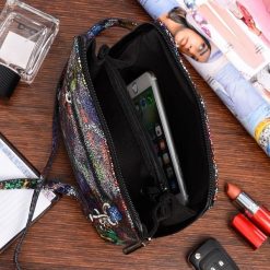 Vera Pelle Torebka Skórzana mała listonoszka motyw motyli K03. Torby na laptopa bez wzorów, z lakierowanej skóry, lakierowane. Za 109.99 zł.