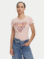 Guess T-Shirt W5YI08 J1314 Pomarańczowy Regular Fit. Brązowe t-shirty damskie Guess, m, z aplikacjami, z bawełny, bez kołnierzyka. Za 109.99 zł.
