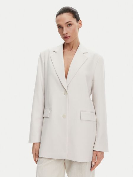 Calvin Klein Jeans Marynarka J20J225206 Écru Slim Fit. Marynarki i żakiety damskie Calvin Klein Jeans, m, bez wzorów, z jeansu. Za 429.99 zł.