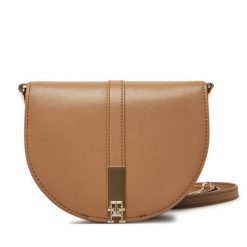 Torebka Tommy Hilfiger. Brązowe listonoszki damskie Tommy Hilfiger, bez wzorów, bez dodatków. Za 279.99 zł.