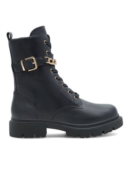 Sergio Bardi Trzewiki EST-A1009-01SB Czarny. Czarne botki damskie Sergio Bardi, ze skóry, bez obcasa, na płaskiej podeszwie, bez zapięcia. Za 295.99 zł.