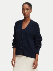Tommy Hilfiger Kardigan WW0WW50078 Granatowy Relaxed Fit. Niebieskie kardigany damskie Tommy Hilfiger, xl, bez wzorów, z bawełny. Za 649.99 zł.