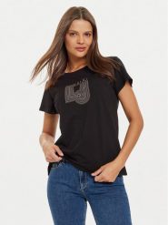 Liu Jo T-Shirt TF4209 J6040 Czarny Regular Fit. Czarne t-shirty damskie Liu Jo, s, bez wzorów, z bawełny, bez kołnierzyka. Za 199.99 zł.