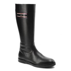 Czarne Kozaki Damskie Tommy Hilfiger Eleganckie Skórzane Buty. Czarne kozaki damskie Tommy Hilfiger, ze skóry, bez obcasa, na płaskiej podeszwie, bez zapięcia. Za 689.00 zł.
