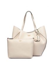 Guess Torebka Amorette HWBG78 98240 Kremowy. Białe shopper bag Guess, ze skóry, bez dodatków. Za 642.99 zł.