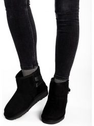 Blackfield Botki zimowe "Dolce" w kolorze czarnym rozmiar: 36. Czarne botki damskie Blackfield, na zimę, z materiału, z okrągłym noskiem, bez obcasa, na platformie, bez zapięcia. Za 152.99 zł.