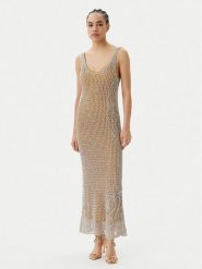 PINKO Sukienka dzianinowa Viggiano Abito 104889 A2FB Beżowy Slim Fit. Brązowe sukienki damskie Pinko, bez wzorów, z dzianiny, bez ramiączek. Za 1,119.00 zł.
