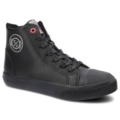 Czarne Sneakersy Damskie Cross Jeans Modne Obuwie. Czarne obuwie sportowe casual damskie Cross Jeans, z futra. Za 109.00 zł.