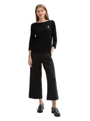 Tom Tailor Koszulka w kolorze czarnym rozmiar: XL. Czarne bluzki damskie Tom Tailor, xl, bez wzorów, bez kołnierzyka, bez ramiączek. Za 39.49 zł.