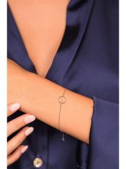 DIAMANTA Złota bransoletka "Barette encerclée" z diamentami rozmiar: onesize. Szare bransoletki damskie DIAMANTA, złote. Za 697.85 zł.