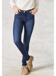 Cecil Dżinsy - Skinny fit - w kolorze granatowym rozmiar: W31/L30. Niebieskie jeansy damskie Cecil, z podwyższonym stanem. Za 114.17 zł.