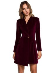 Made of emotion Sukienka w kolorze bordowym rozmiar: XXL. Czerwone sukienki damskie Made Of Emotion, bez wzorów, bez ramiączek. Za 269.99 zł.