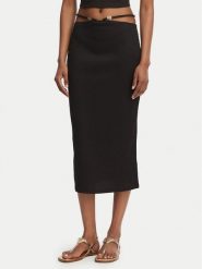 Guess Spódnica ołówkowa E6GD04 KG322 Czarny Slim Fit. Czarne spódnice damskie Guess, m, z aplikacjami, z syntetyku. Za 239.99 zł.