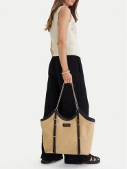 Nine West Torebka EO-Chic-LDA8854 Beżowy. Brązowe shopper bag Nine West, bez wzorów, z materiału, bez dodatków. Za 319.99 zł.