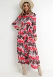 Czerwona Sukienka Nephohsa. Czerwone sukienki damskie Born2be, bez wzorów, z materiału, eleganckie, bez ramiączek. Za 159.99 zł.