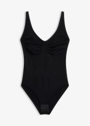 Body modelujące, bezszwowe, średni stopień modelowania sylwetki. Czarne bielizna korygująca bonprix, bez wzorów. Za 32.99 zł.
