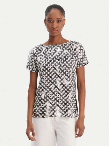Marella Bluzka Sansa 2615111071 Czarny Regular Fit. Czarne bluzki damskie Marella, bez wzorów, z syntetyku, bez kołnierzyka, bez ramiączek. Za 263.99 zł.