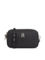 Tommy Hilfiger Torebka Th Emblem Camera Bag AW0AW15179 Czarny. Czarne listonoszki damskie Tommy Hilfiger, bez wzorów, ze skóry, bez dodatków. Za 269.99 zł.