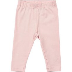 Legginsy w kolorze jasnoróżowym. Czerwone spodnie niemowlęce MeToo, z bawełny. W wyprzedaży za 22.95 zł.