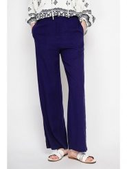 ASSUILI Lniane spodnie w kolorze granatowym rozmiar: 40. Niebieskie spodnie materiałowe damskie Assuili, bez wzorów, ze lnu. Za 130.99 zł.