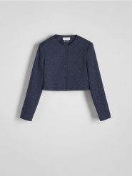 Marynarka z cekinowymi aplikacjami - granatowy. Niebieskie marynarki i żakiety damskie Reserved, l, z aplikacjami, z bawełny. W wyprzedaży za 119.99 zł.