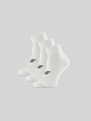 4F Skarpetki krótkie (3-pack) damskie - białe 39-42. Białe skarpetki damskie 4F, bez wzorów, z bawełny. Za 49.99 zł.