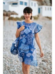 Isla Bonita by SIGRIS Sukienka w kolorze niebieskim rozmiar: L. Niebieskie sukienki damskie Isla Bonita by SIGRIS, bez wzorów, z bawełny, bez ramiączek. Za 121.45 zł.