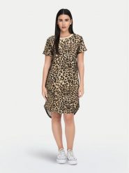 JDY Sukienka codzienna New Ivy 15298074 Brązowy Regular Fit. Brązowe sukienki damskie JDY, bez wzorów, z syntetyku, bez ramiączek. Za 69.99 zł.