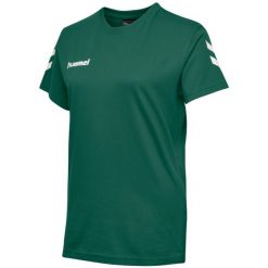 Koszulka sportowa z krótkim rękawem damska Hummel hmlGO cotton. Zielone koszulki sportowe damskie Hummel, xs, bez wzorów, bez ramiączek, do piłki nożnej. Za 39.69 zł.