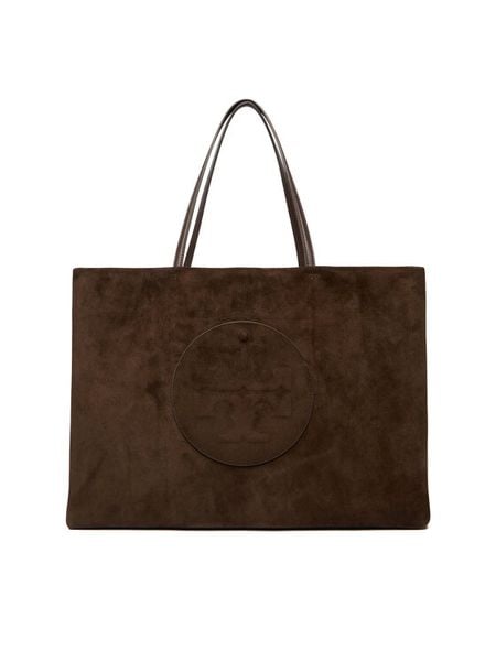 Tory Burch Torebka Ella Suede Tote 170980 Brązowy. Brązowe shopper bag Tory Burch, bez wzorów, ze skóry, bez dodatków. Za 3,829.00 zł.