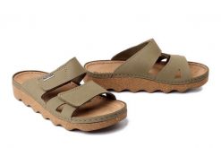 INBLU CX-04KU 022 tundra, klapki damskie. Zielone klapki damskie Inblu, bez wzorów, ze skóry, bez obcasa, bez zapięcia. Za 137.90 zł.