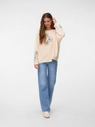Vero Moda Bluza w kolorze beżowym rozmiar: M. Brązowe bluzy damskie Vero Moda, m, bez wzorów, z bawełny, bez kaptura. Za 149.95 zł.