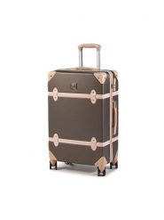 Semi Line Walizka średnia T5508-3 Brązowy. Brązowe walizki Semi-line, bez wzorów, z tworzywa sztucznego, średnie. Za 259.99 zł.